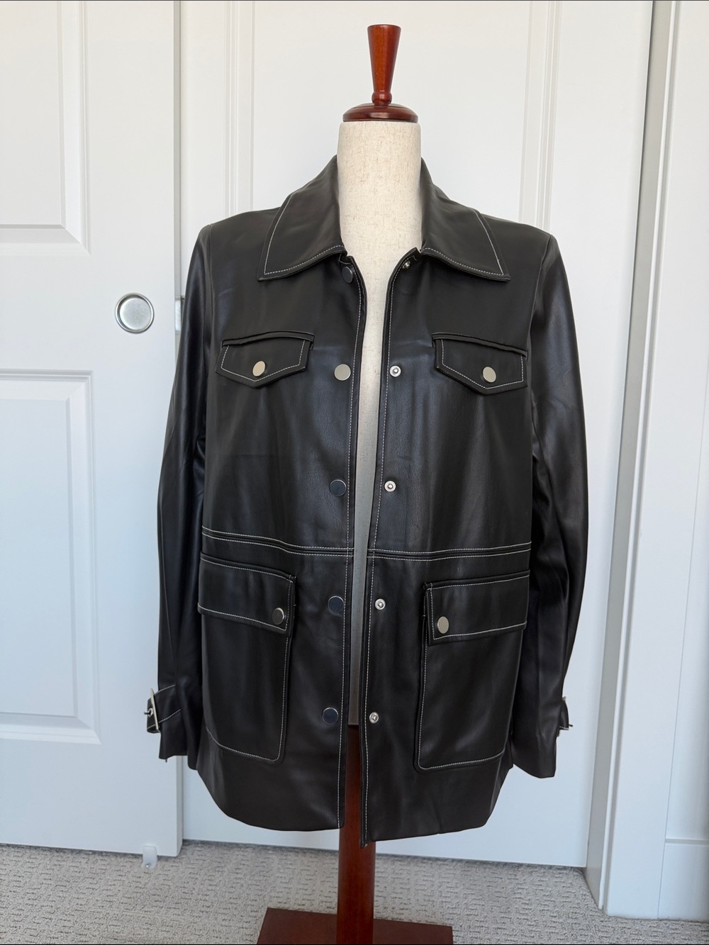 WeWoreWhat Black Utility Leather Jacket